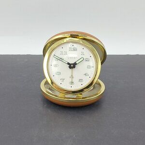 Peter Travel Alarm Clock-Round-Vintage-Glow In The Dark-Clip Shut-MCM-Germany